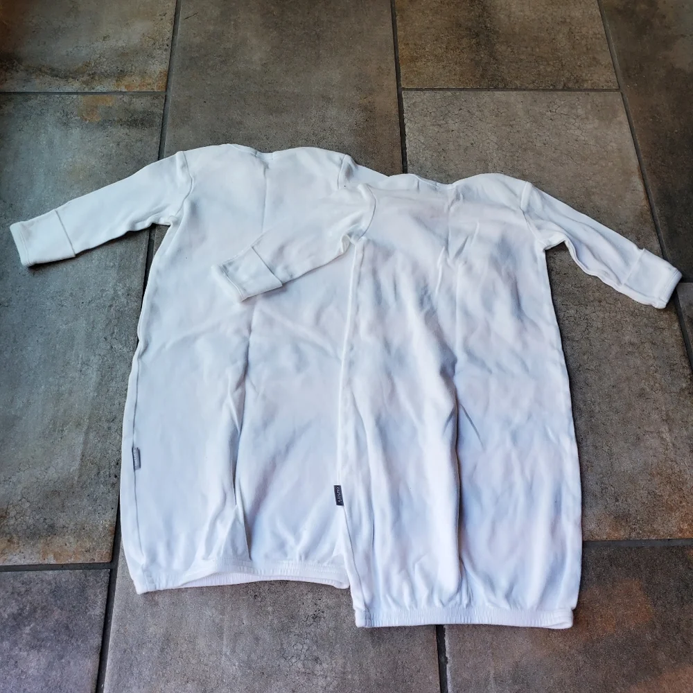 Carters 2 Cotton Sleepers Sleep Sack White Vintage Baby Gender Neutral 0-3M VTG